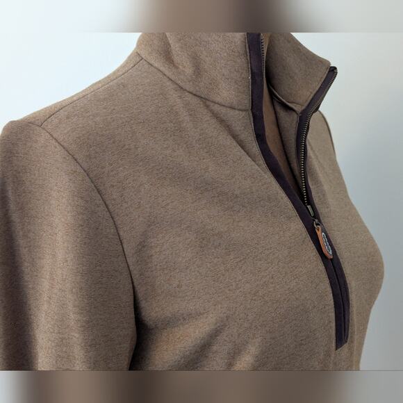 J.McLaughlin Bedford Brown Stretch Spandex Long Sleeve Stretch Knit Golf Dress S - Picture 4 of 9